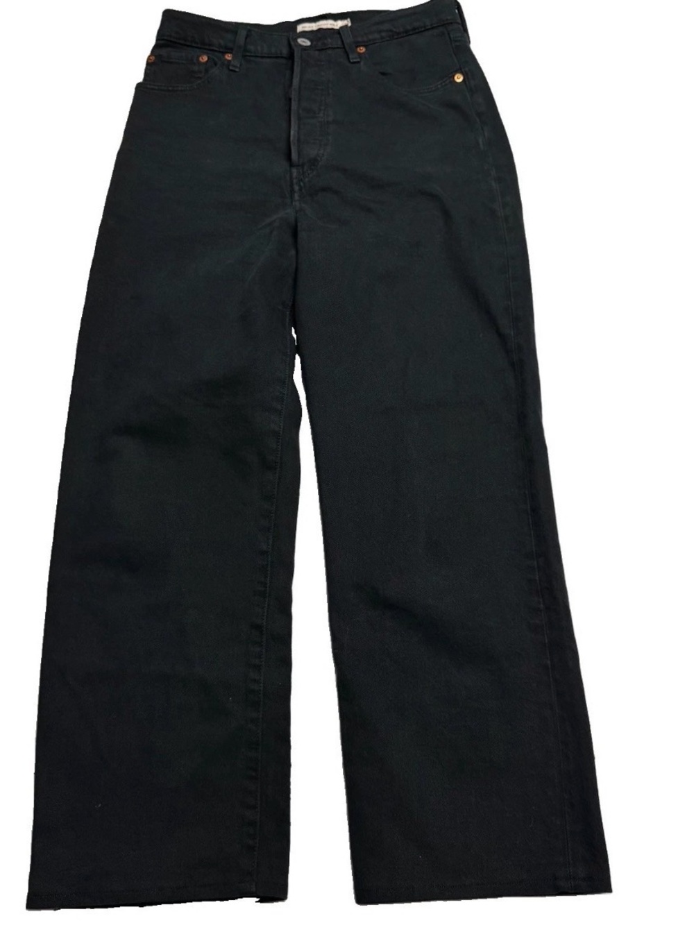 Levis Premium Women's Black Ribcage Straight Ankle Jeans In Black Spruce 28x26 - Picture 4 of 11
